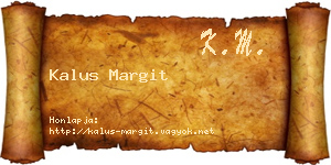 Kalus Margit névjegykártya